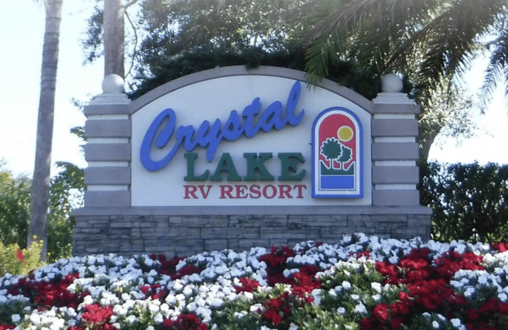entrance to Crystal Lake RV resort