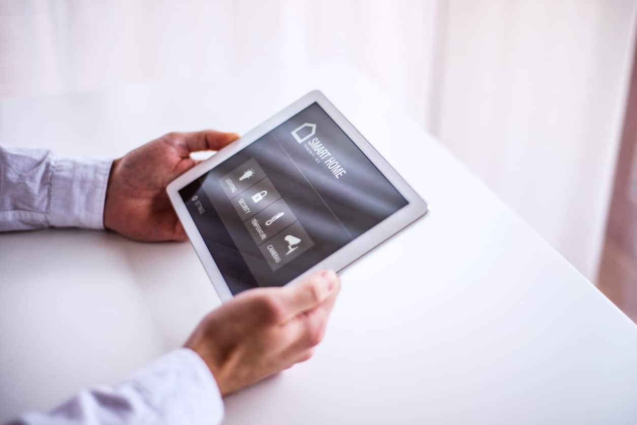 A tablet with smart home control system\.